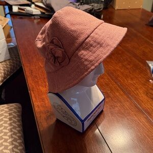 Betmar Pink Bucket Hat with Flower Accent